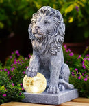 Nacome Solar Guardian Lion Garden Statue: Outdoor Decor Sculpture with Ball Lights for Yard Art Porch Patio - Unique Birthday Gifts for Women Mom by GreenHaven Gardens