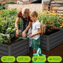 Galvanized Raised Garden Bed Outdoor, 2 Pcs 6x3x1FT Outdoor Large Planter Raised Beds Open Base with Safety Edge and Glove for Vegetables Flowers Ground Planter, Dark Gray by CozyNest Decor