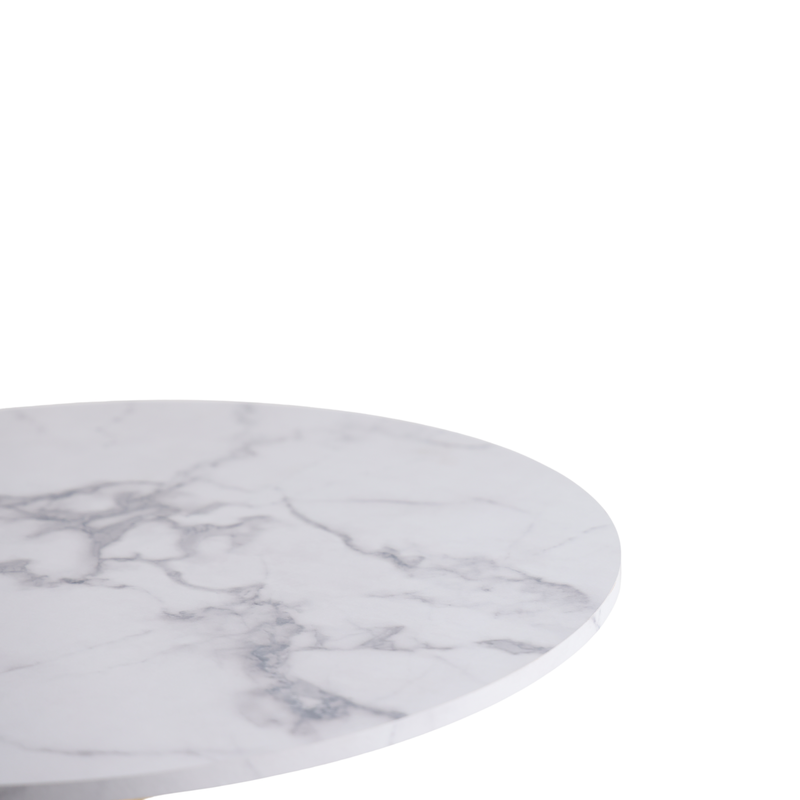 White Marble Tulip Dining Table with Golden Legs, photo 4 of 10