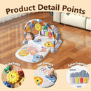 Alive Lovely Baby Gyms Play Mats, Musical Activity Center Baby Piano Gym Mat, Music and Lights Tummy Time Padded Mat for Newborn Newborn 0 to 3 6 9 12 Months by TinyTreasures Baby Boutique