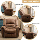 CANMOV Leather Recliner Chair, Classic and Traditional Manual Recliner Chair with Comfortable Arms and Back Single Sofa for Living Room, Nut Brown by CozyNest Decor