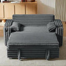 68.11" Corduroy Convertible Sofa Bed with USB Charging Port, Foldable Sleeper Chair with Pillows & Armrests, 3-in-1 Floor Couch for Living Room, Bedroom, Guest Room – Dark Gray by CozyNest Decor