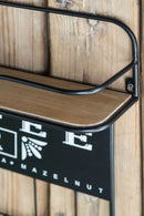 Floating Coffee Bar Shelf With Coffee Pod Holder, Hooks And Storage Shelf - Black