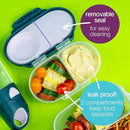b.box Snack Box for Kids & Toddlers: 2 Compartment Snack Containers, Mini Bento Box, Lunch Box. Leak Proof, BPA free, Dishwasher safe. School Supplies. Ages 4 months+ (Strawberry Shake, 12oz capacity) by TinyTreasures Baby Boutique