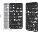 Freegrace Hanging Jewelry Organizer Revolving Hanger - Secure Zipper Closure - 50 Pockets - Foldable Storage & Display Solution - for All Jewelry & Bijoux (Black) by CozyNest Decor