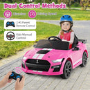 Costzon Ride on Car, 12V Licensed Ford Mustang Shelby GT500 Kids' Electric Vehicles w/Remote Control, USB Port, Radio, Music, Player, High Low Speed & Soft Start, Racing Kids Car for Toddlers (Pink) by TinyTreasures Baby Boutique