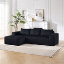 L-Shape Modern Minimalist Modular Sectional Sofa with Deep Seats by HouseOfZazla
