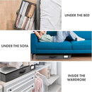 HOMELUX THEORY 2pc Under Bed Storage Containers, Bedroom Under the Bed Drawer Storage Organizer with Bins and Lids, Large Underbed Clothes Storage Box Ideal for Blanket, Fabric, & Shoes (Dark Gray) by CozyNest Decor