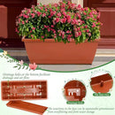 12Pcs 17Inches Rectangle Planter Box with Drainage Holes and Trays Plastic Planters Flower Boxes Pots for Indoor Outdoor Plants Patio Garden Home Decor Porch Yard (Black)