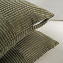 Fancy Homi Set of 2 Olive Green Boho Long Lumbar Body Decorative Throw Pillow Cover 14x36 Inch for Bed Couch Bedroom Bench, Soft Patchwork Corduroy Textured Pillow Case, Rustic Farmhouse Room Décor by CozyNest Decor