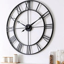 CLXEAST 30 Inch Large Wall Clock Modern, Oversized Roman Numeral Decorative Black Metal Wall Clock for Living Room Decor,House Warming Gifts New Home by CozyNest Decor