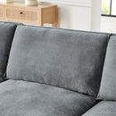 L-Shaped Sectional Sofa With Ottoman, Convertible 4 Seater Couch by Unique Piece Furniture