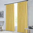 Macochico Extra Wide Full Blackout Linen Curtains for Sliding Door Yellow Pinch Pleated Linen Curtains 96 Inches Long for Bedroom Living Room Farmhouse with Tieback 120”Wx96”L 1 Panel by CozyNest Decor