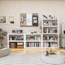 Book Shelf, 5 Tier Bookshelf, Industrial Bookcase Modern Bookshelves for Book/CD/Movie, Metal Shelving Unit for Living Room Home Office Kitchen, White by CozyNest Decor