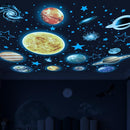 Glow in The Dark Stars and Planets for Ceiling, Glow Solar System Wall Stickers, Space Wall Decals for Kids Boys Room (Blue) by TinyTreasures Baby Boutique