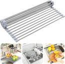 Searik Dish Drying Rack Roll Up Sink Drying Rack, Over The Sink Dish Rack Multi-Use Stainless Steel Dish Drainers Heat Resistant Mat for Drying Draining Trivet (17.7"x13.8") by CozyNest Decor