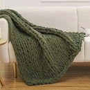 WESHIONGOO Chunky Knit Blanket Throw 40"×40" Knitted Throw Blankets for Couch Bed Fluffy Soft Blanket with Jumbo Chenille Yarn Thick 100% Handmade (Olive Green) by CozyNest Decor