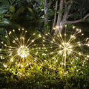 Solar Garden Firework Lights Outdoor Waterproof 2 Pack Solar Powered Art Stake Twinkle Lighting for Outside Decor, 120 LED Sparklers String Lights for Yard Party Decorations (Warm White) by GreenHaven Gardens