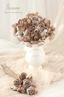 Floroom Ranunculus Artificial Flowers 18 Pcs Taupe Brown Faux Silk Mini Ranunculus Bulk Fake Wedding Filler Flowers for DIY Bouquets, Centerpieces, Bridal Shower Decorations & Arrangements by CozyNest Decor