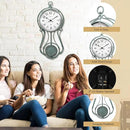 CLXEAST 20 Inch Metal Pendulum Wall Clock Battery Operated,Large Schoolhouse Wall Clocks for Living Room Decor,Antique Aged Teal Green Finish,House Warming Gifts New Home by CozyNest Decor
