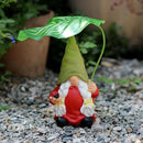 Garden Female Gnome Statue Decoration with Leaf Umbrella, 7.5” Figurine Ornament for Indoor Outdoor Home Patio Yard Lawn, for Gnome Lovers & Garden Enthusiasts，Mom，Women by CozyNest Decor