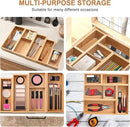 Bamboo Drawer Organizer 5 Pcs for Kitchen Multi-purpose Storage Dividers for Kitchen, Office, Jewelry, Cosmetics, Wooden Drawer Dividers for Drawer Organizer Desk Organizer Gift for Women Gifts Idea by CozyNest Decor