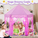 Monobeach Princess Tent Girls Large Playhouse Kids Castle Play Tent with Star Lights Gift Toy for Children Indoor and Outdoor Games, 55'' x 53'' (DxH) (Purple) by TinyTreasures Baby Boutique