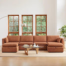 CHITA Terracotta 6-Seat U-Shaped Modular Sofa Set, Extra Large Sectional Couch with Reversible Chaise, 146 inch Width, Sofa with Storage Ottomans by CozyNest Decor