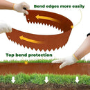 Cor Ten Steel Metal Landscape Edging 40 inch with Top Bending Protection Pre-Rusted Cor Ten Steel Garden Edging 8 Inch Depth 180 Degree Bend 6 Pack for Lawn Yard (8 inch-180 Degree Bend, Rusted) by GreenHaven Gardens