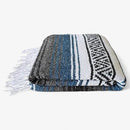 Traditional Handwoven Mexican Blanket, Large Falsa Serape - Soft & Durable - Vibrant Beach, Picnic, Yoga & Camping Mat - Lightweight Boho Throw 70"x50" (Onyx) by CozyNest Decor