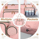 Diaper Bag Tote, Large Diaper Bags Waterproof, Hospital Bag for Labor Delivery, Baby Bag with Pacifier Case, Travel Diaper Tote with Changing Pad, Pink by TinyTreasures Baby Boutique