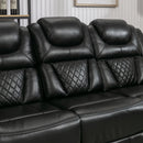 Home Theater Seating Manual Recliner Chair With Center Console And Led Light Strip For Living Room by HouseOfZazla