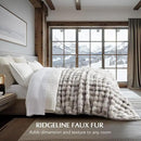 EVERGRACE Ultra Soft Luxury Fluffy Ridgeline Faux Rabbit Fur Throw Blanket, Thick Warm Bubble Throw for Bed, Cozy Plush Reversible Blankets for Couch, Chair, Sofa, Light Grey, 80x90 Inches, 870 GSM by CozyNest Decor