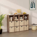12-Cube Storage Shelf Bookcase - Wooden 3-Tier Floor Standing Open Bookshelf for Home and Office, Cuby Orgainzer, Walnut by CozyNest Decor