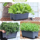 Window Box Planter 8 Pcs, 17 Inches Rectangle Flower Pots with Drainage Holes and Trays, Vegetable Planters for Windowsill Patio Garden Balcony Home Porch Yard Indoor Outdoor (Grey) by GreenHaven Gardens