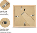upsimples 6x6 Picture Frame, Natural Solid Wooden Picture Frames, Display 4x4 with Mat or 6 x 6 Without Mat, Wall or Tabletop, 1 Pack, Natural by CozyNest Decor