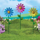 WAIU Metal Daisy Garden Stakes, Wind Catcher Spinner Garden Stakes, Garden Windmill Stakes Outdoor Wind Catchers, Yard Decor Stakes, Set of 3… by CozyNest Decor
