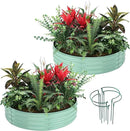 Galvanized Metal Planter Round Raised Garden Bed Kit for Gardening Outdoor，2x2x1ft 2PC Grow Garden Box Raised Flower Bed，Round Galvanized Planter Outdoor Metal Fire Pit Ring Green by GreenHaven Gardens