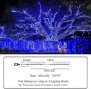 KNONEW Outdoor Christmas Lights 500 LED 197ft String Lights 8 Modes & Memory Fairy Light Plug in Waterproof LED String Lights for Xmas Yard Tree Wedding Party (Blue and White) by GreenHaven Gardens