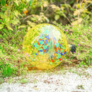 VCUTEKA Gazing Ball, Glass Gazing Balls Sphere for Garden Lawn Outdoor Ornament Yard Decorative, Yellow Swirl, 10" by CozyNest Decor