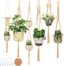 6-Pack Macrame Plant Hanger - 12 Ceiling Hooks, Plant Hanger Indoor, Hanging Plant Holder, Hanging Planters for Indoor Plants, Boho Plant Hanger, Plant Hangers Indoor Macrame (Caramel) by GreenHaven Gardens