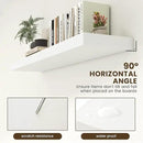 White Floating Shelves for Wall - 55 Inch Wide x 12 Inch Deep Wall Shelves Set of 1 - Rustic White Wood Shelves for Living Room, Bathroom, Laundry Room, Bedroom, Kitchen, Home Office by CozyNest Decor