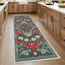 GarveeHome Floral Botanical 2x6 Washable Kitchen Runner Rugs Non Slip Grey Green Vintage Boho Cottage Long Rug for Hallways Bedroom Entryway Bathroom Mat with Rubber Back by TinyTreasures Baby Boutique