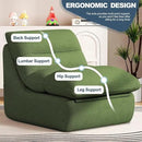 Misolant Bean Bag Chairs，Big Corduroy Fabric Sofa Bean Bag Chair for Adults and Teens with High-Resilience Sponge, Non-Slip Base Floor Lounge Sofa for Home, Living Room, Bedroom, Gaming Green by CozyNest Decor
