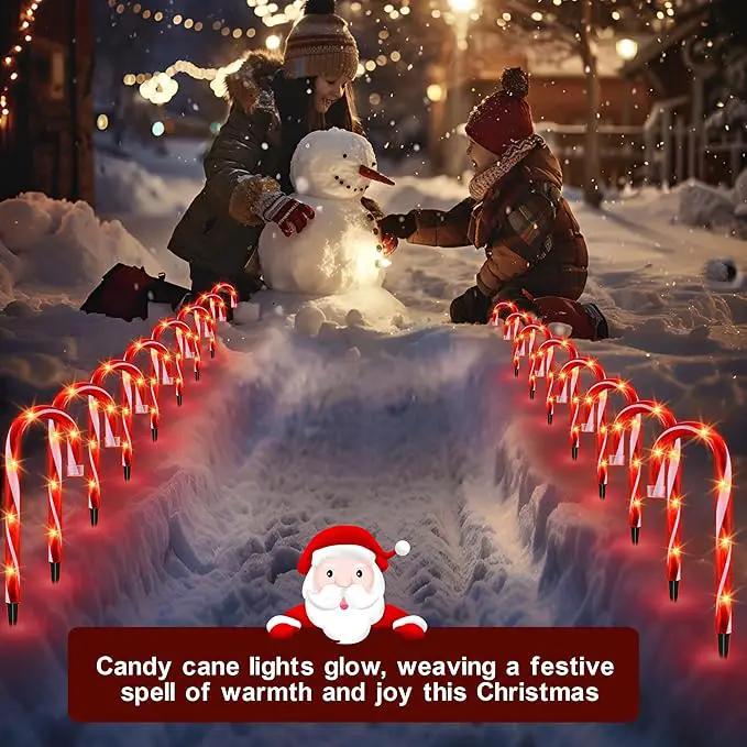 Christmas Candy Cane Lights, Candy Cane Lights Christmas Decorations Outdoor for Yard,Garden(10Inch), 10Pack, photo 9 of 9