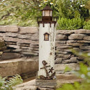 Linfevisi Wood Lighthouse Decor Rustic LED Light House Decor Wooden Decorative Nautical Lighthouse Statue Coastal Beach Themed Lighthouse Handcrafted Tabletop Decoration Home Bathroom (14.75") by CozyNest Decor