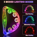 Aywewii LED Tambourine for Kids & Adults, Light Up Toys Handheld Musical Flashing Tamborine with 3 Modes, Sensory Toys Autism Toys for Birthday, Christmas, Concerts & Party by TinyTreasures Baby Boutique