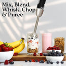 Zulay Immersion Stick Mixer Hand Blender - 800 Watts, Turbo Mode, 5-ft Power Electric Cord, Handheld Portable, Stainless Steel Blades - For Effortless Blending Smoothie, Soup, Baby Food, Puree - Black by TinyTreasures Baby Boutique