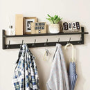BAMEOS 35 Inch Wall Hooks With Shelf - Entryway Hanging Wood Coat Rack With 7 Dual Hooks for Bathroom, Living Room, Bedroom (Black) by CozyNest Decor