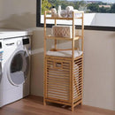 Laundry Hamper with 3 Tier Shelves & Tilt Out Basket, Laundry Baskets Organizer Hampers Bathroom Storage Shelf for Laundry Room, Bathroom, Guest Room (3-Tier Small) by CozyNest Decor